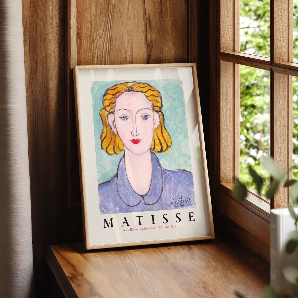 Henri Matisse Young Woman in a Blue Blouse Art Print – Modern Portrait Poster — artwork preview 7