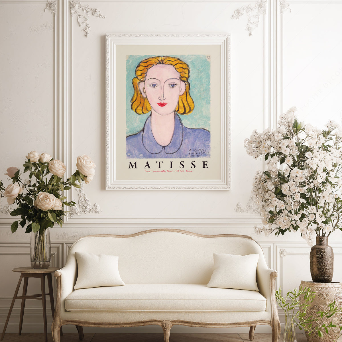 Henri Matisse Young Woman in a Blue Blouse Art Print – Modern Portrait Poster — artwork preview 17