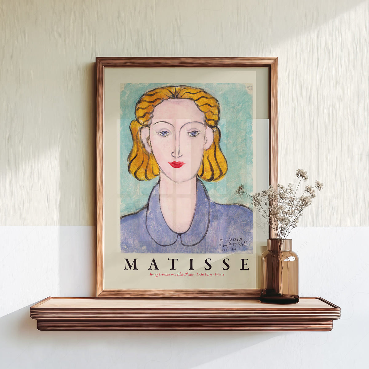 Henri Matisse Young Woman in a Blue Blouse Art Print – Modern Portrait Poster — artwork preview 18