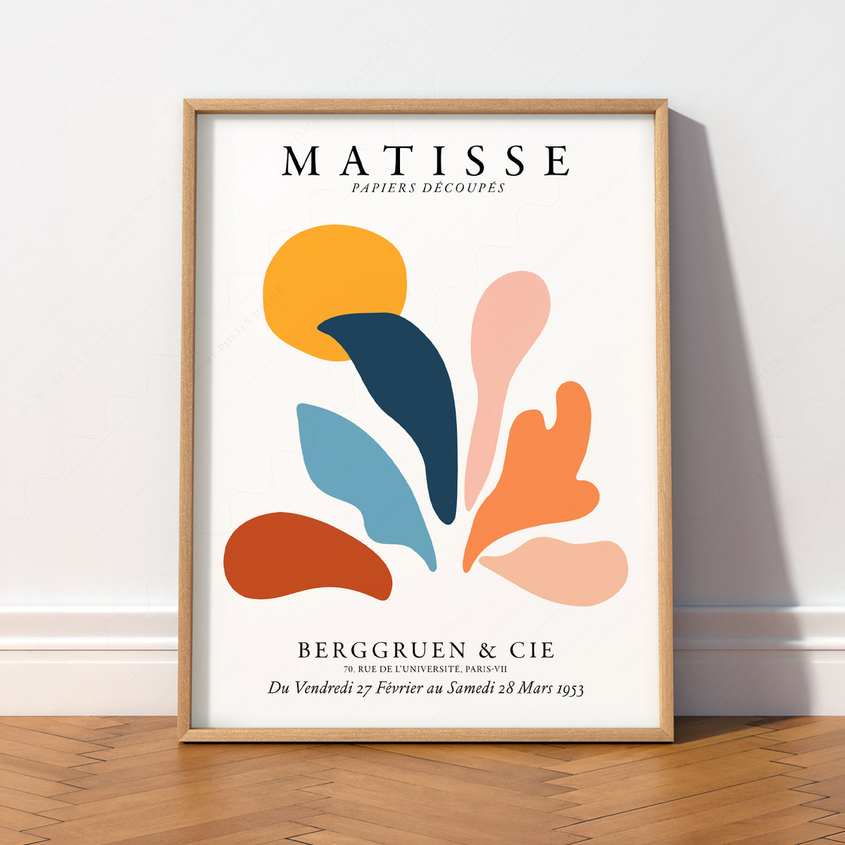 Henri Matisse Terracotta and Teal Organic Shapes Art Print — artwork preview 2