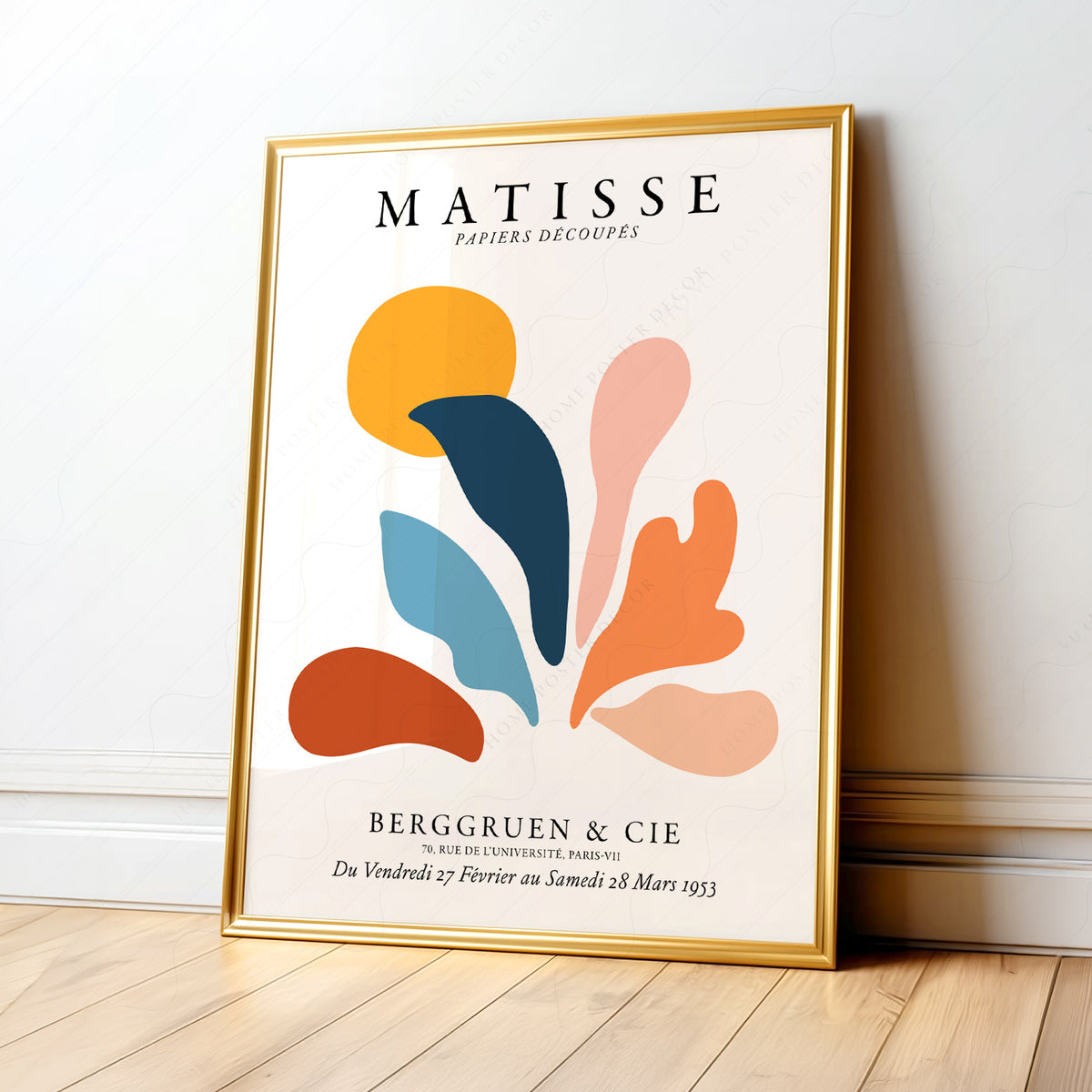 Henri Matisse Terracotta and Teal Organic Shapes Art Print — artwork preview 1