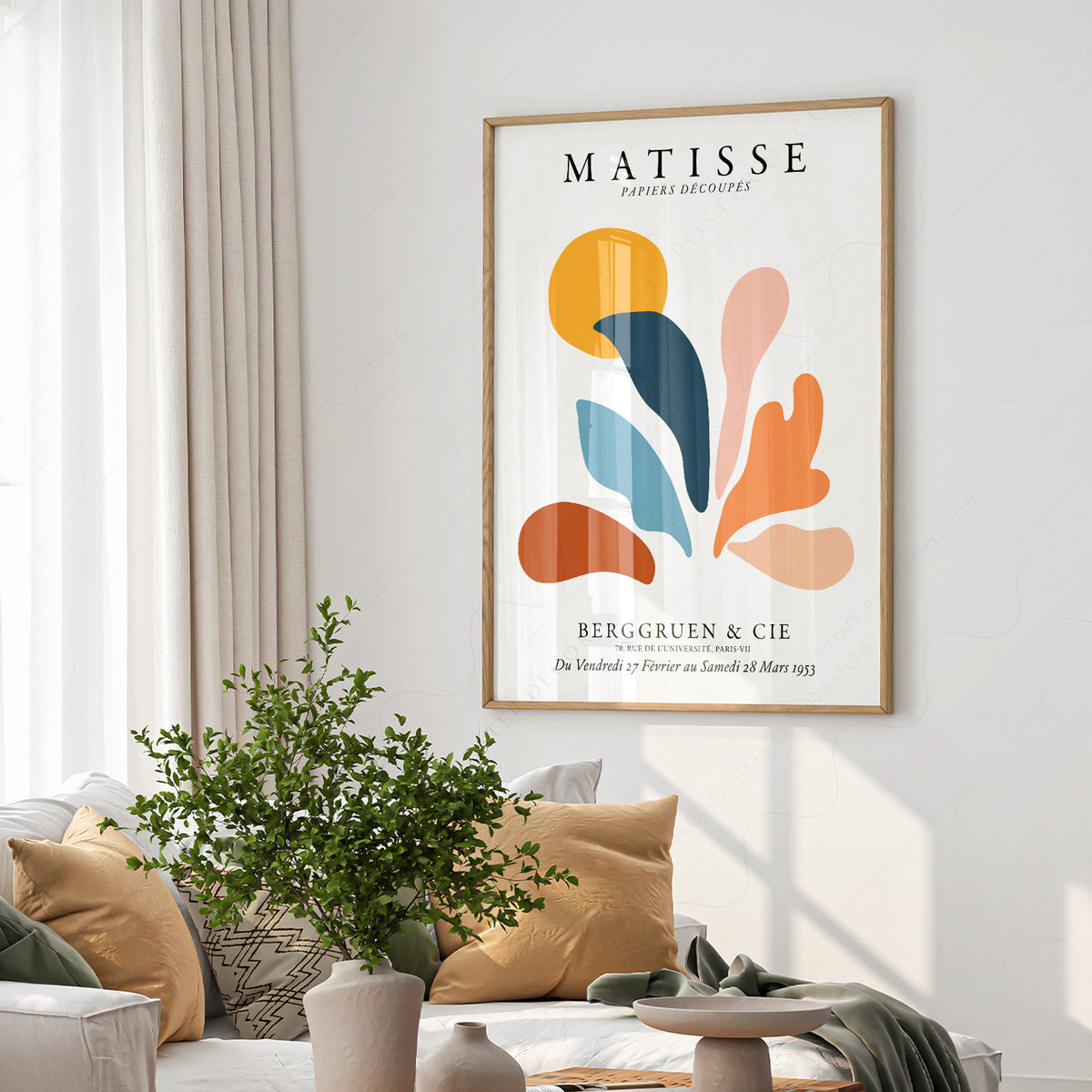 Henri Matisse Terracotta and Teal Organic Shapes Art Print — artwork preview 6