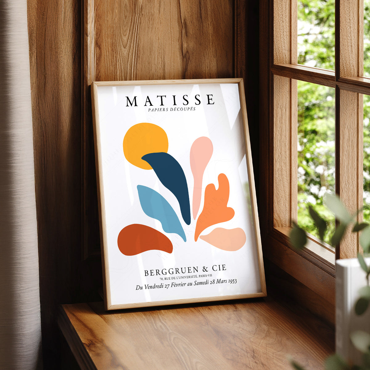 Henri Matisse Terracotta and Teal Organic Shapes Art Print — artwork preview 7