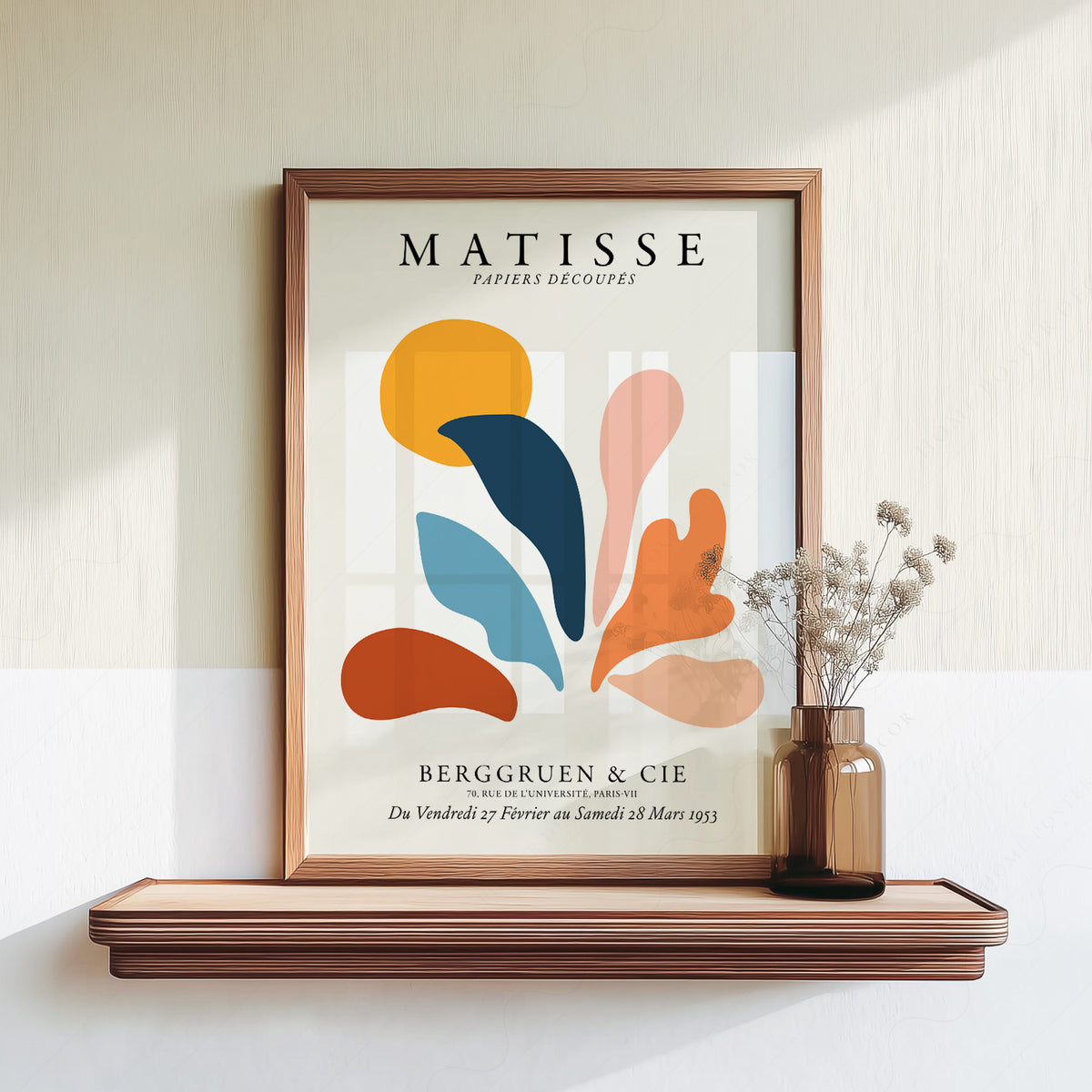 Henri Matisse Terracotta and Teal Organic Shapes Art Print — artwork preview 18