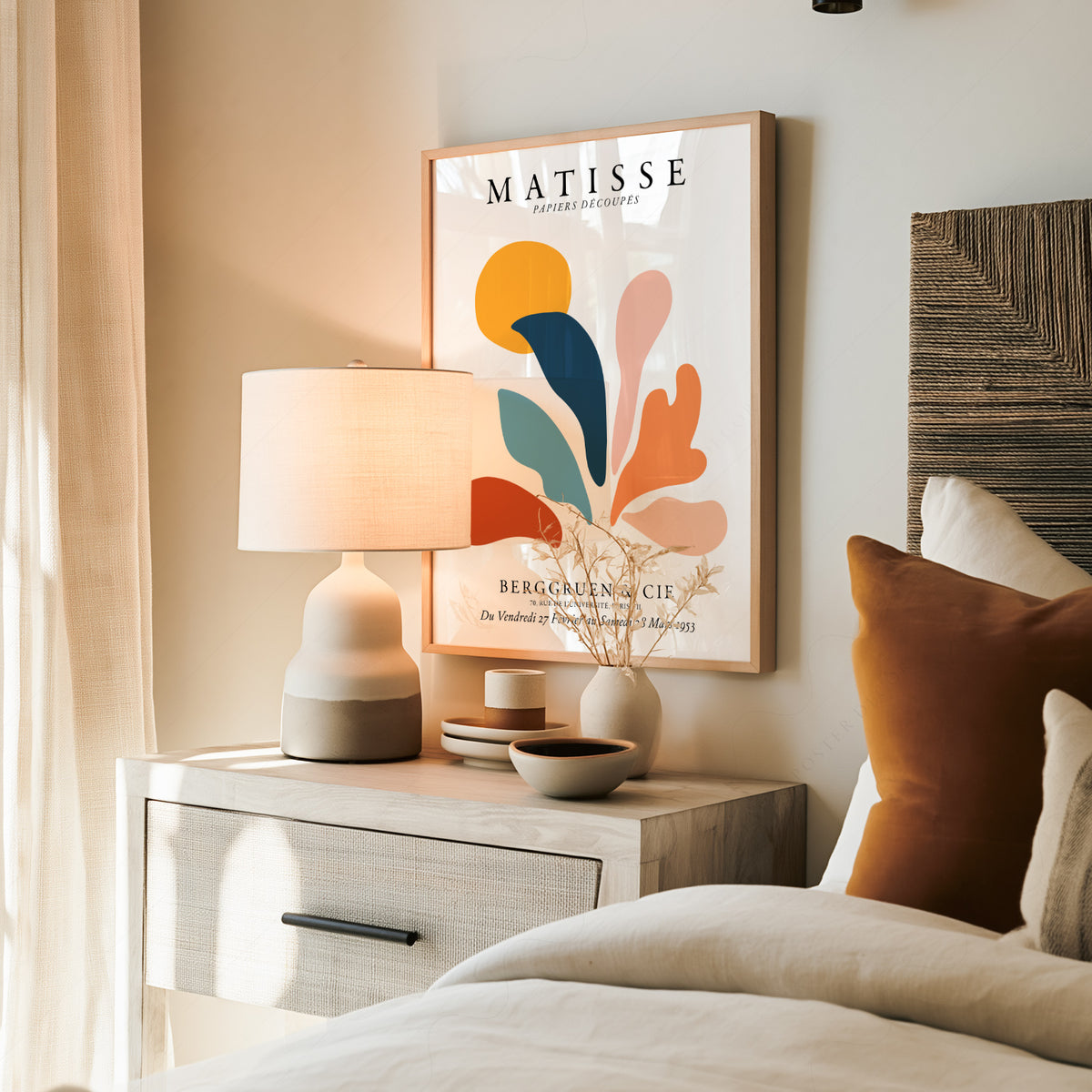 Henri Matisse Terracotta and Teal Organic Shapes Art Print — artwork preview 19