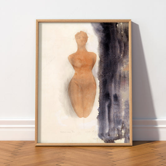 Auguste Rodin Nude Figure Watercolor Print – Classic Fine Art Poster — artwork preview 2