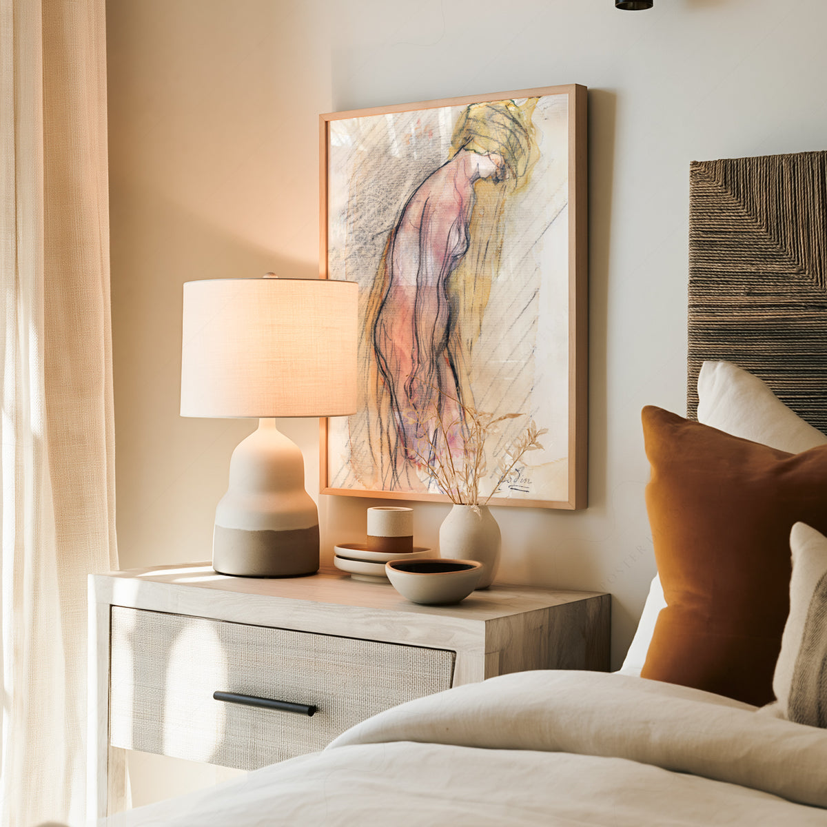 Auguste Rodin Female Figure Watercolor Print – Minimalist Wall Art — artwork preview 19