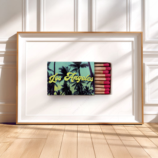 Los Angeles Matchbox Print – Vintage California Palm Tree Wall Art Poster — artwork preview 5