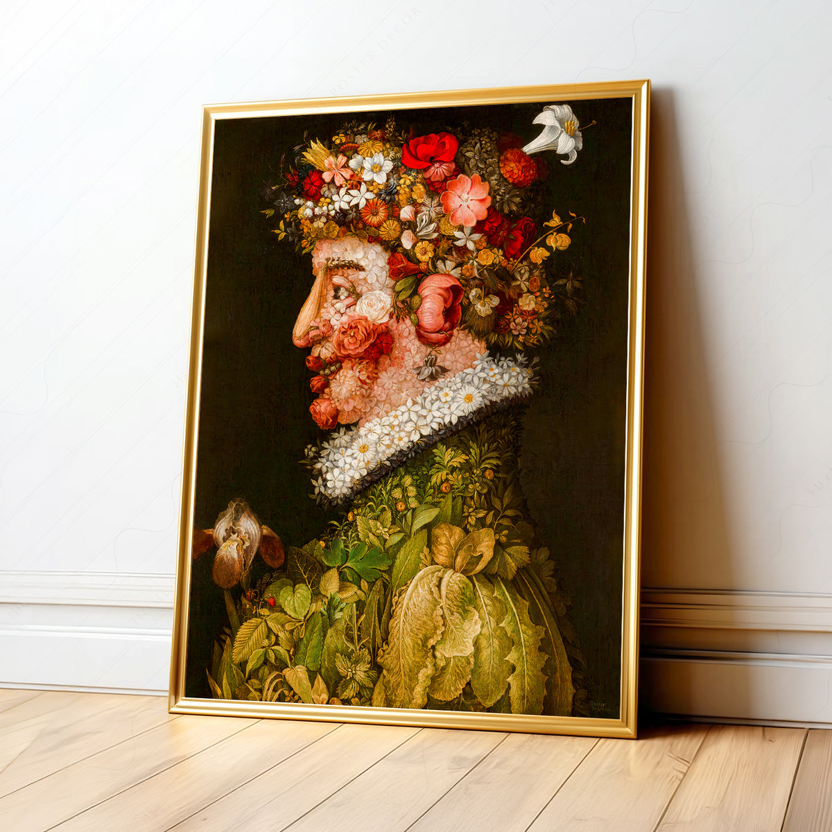 Giuseppe Arcimboldo Flower-Crowned Portrait Art Print — artwork preview 1
