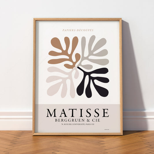 Henri Matisse Papiers Découpés Art Print – Neutral Leaf Wall Poster — artwork preview 2