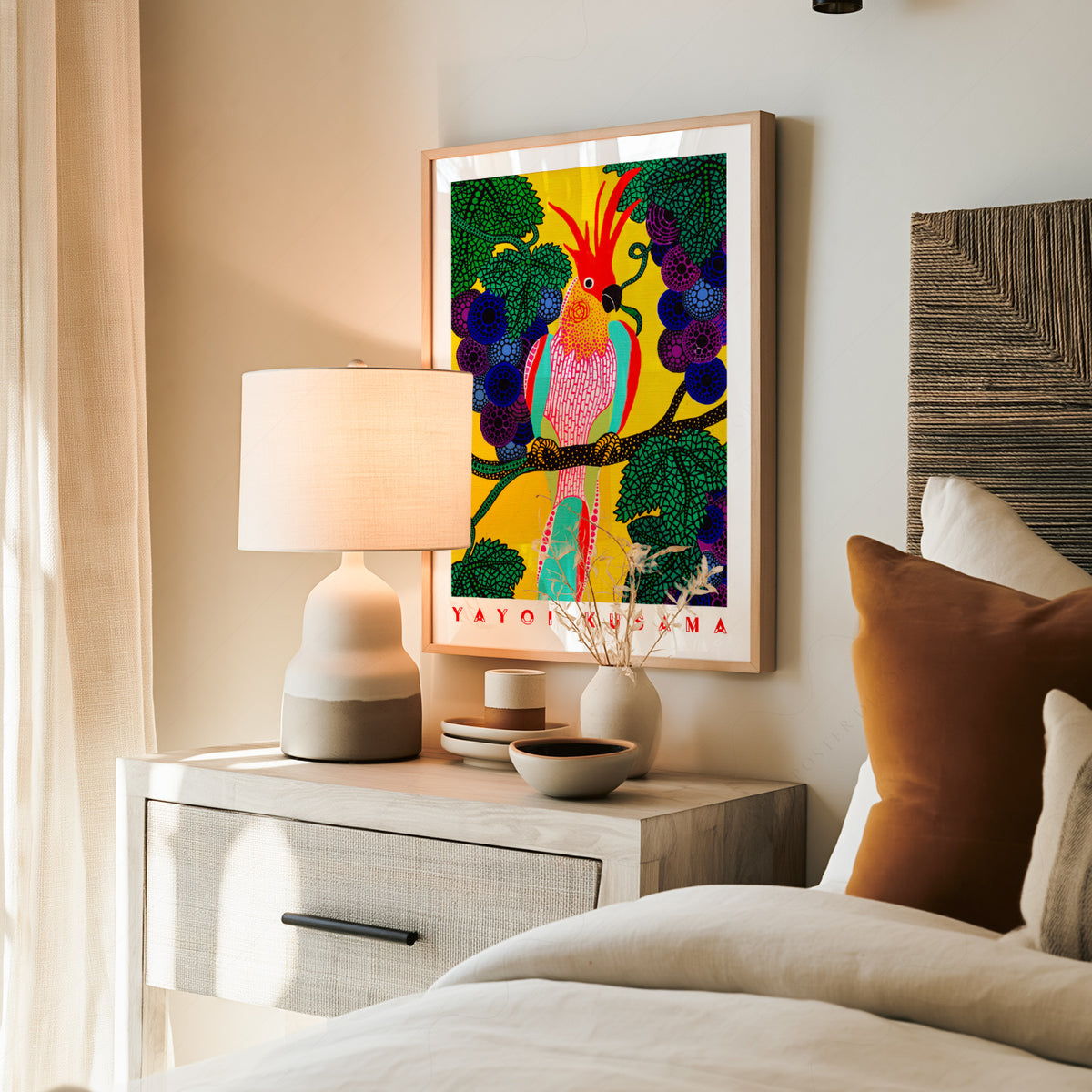 Yayoi Kusama Colourful Bird Exhibition Poster Art Print — artwork preview 19