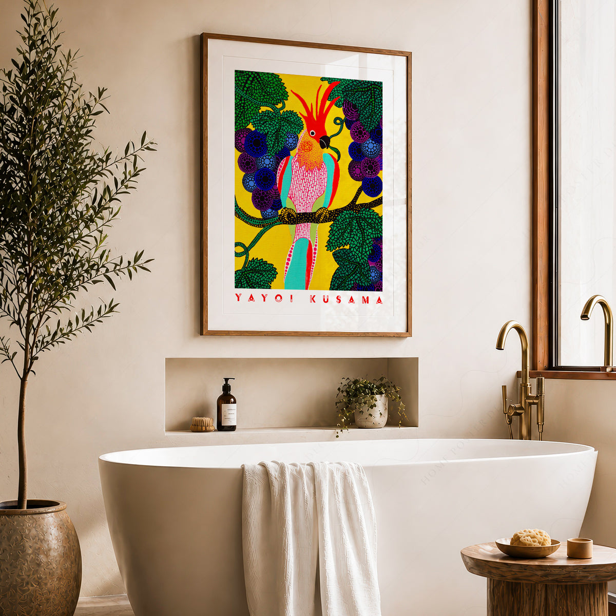 Yayoi Kusama Colourful Bird Exhibition Poster Art Print — artwork preview 22