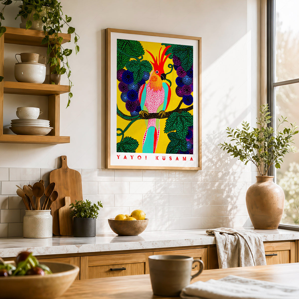 Yayoi Kusama Colourful Bird Exhibition Poster Art Print — artwork preview 23