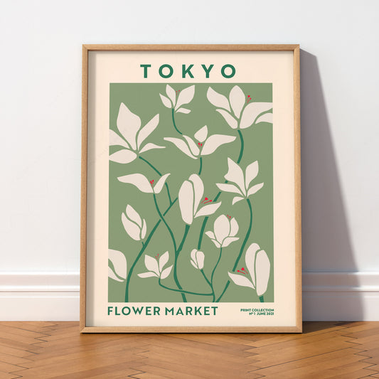 Tokyo Flower Market Print – Botanical Wall Art Poster for Modern Home — artwork preview 2