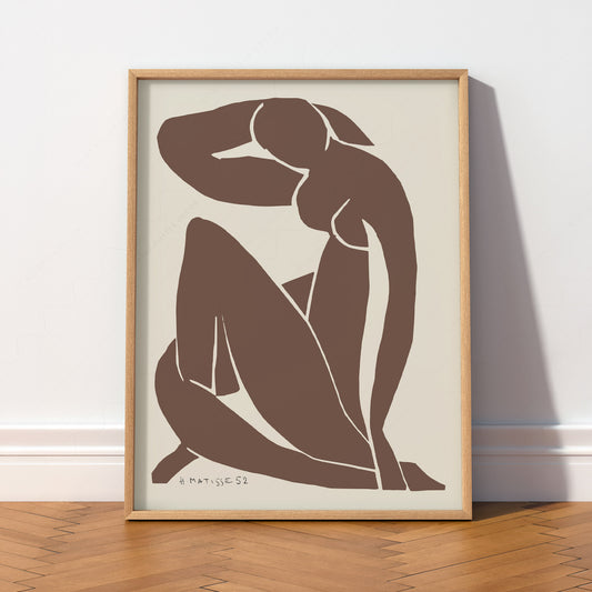 Henri Matisse Blue Nude Brown Art Print – Minimalist Modern Wall Decor — artwork preview 2