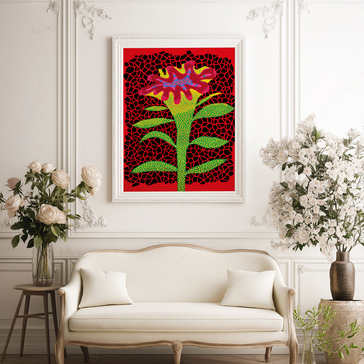 Yayoi Kusama Red Flower Art Print — artwork preview 17