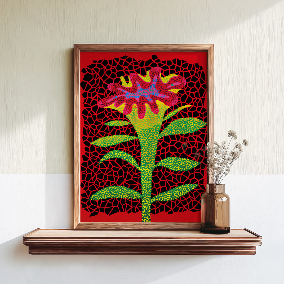 Yayoi Kusama Red Flower Art Print — artwork preview 18