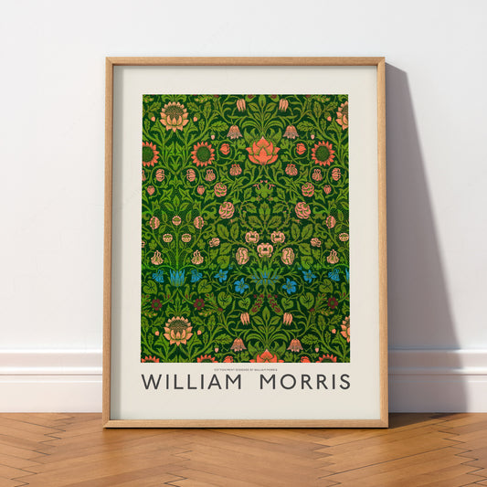 William Morris Violet and Columbine Art Print – Botanical Wall Decor — artwork preview 2