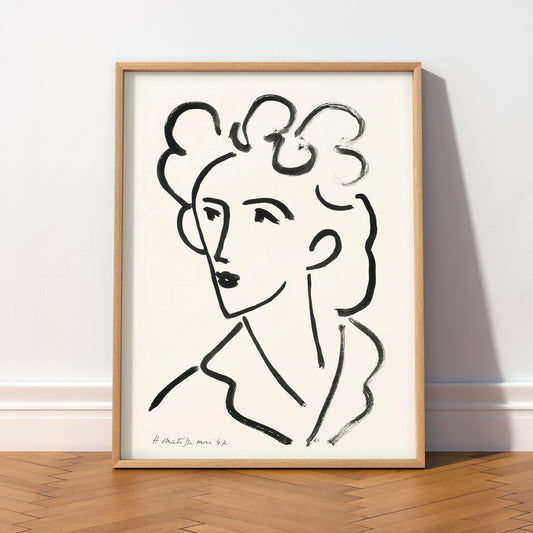 Henri Matisse Tete Marie Jose Art Print – Minimalist Line Drawing Poster — artwork preview 2
