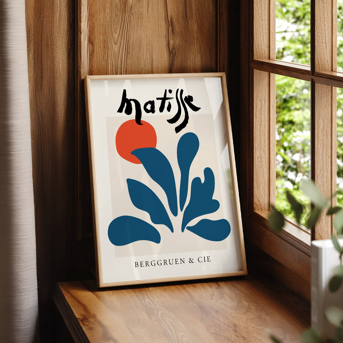 Henri Matisse Teal Leaf and Red Circle Art Print — artwork preview 7