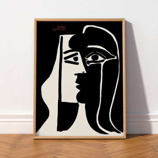 Pablo Picasso Two Faces Art Print – Black White Modern Wall Decor — artwork preview 2