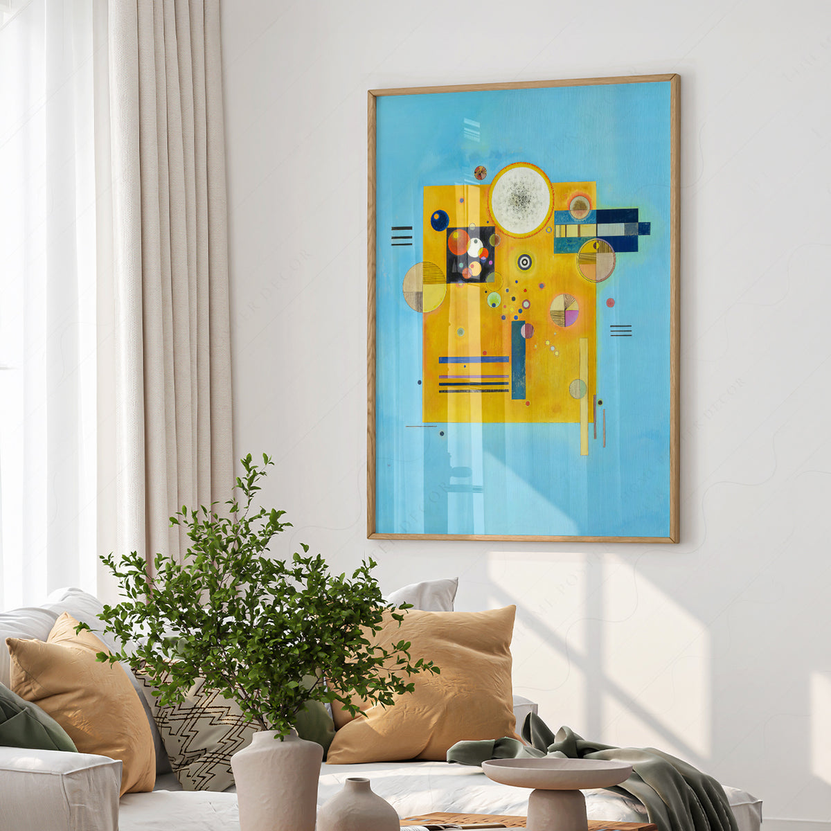 Wassily Kandinsky Yellow and Blue Geometric Composition Art Print — artwork preview 6