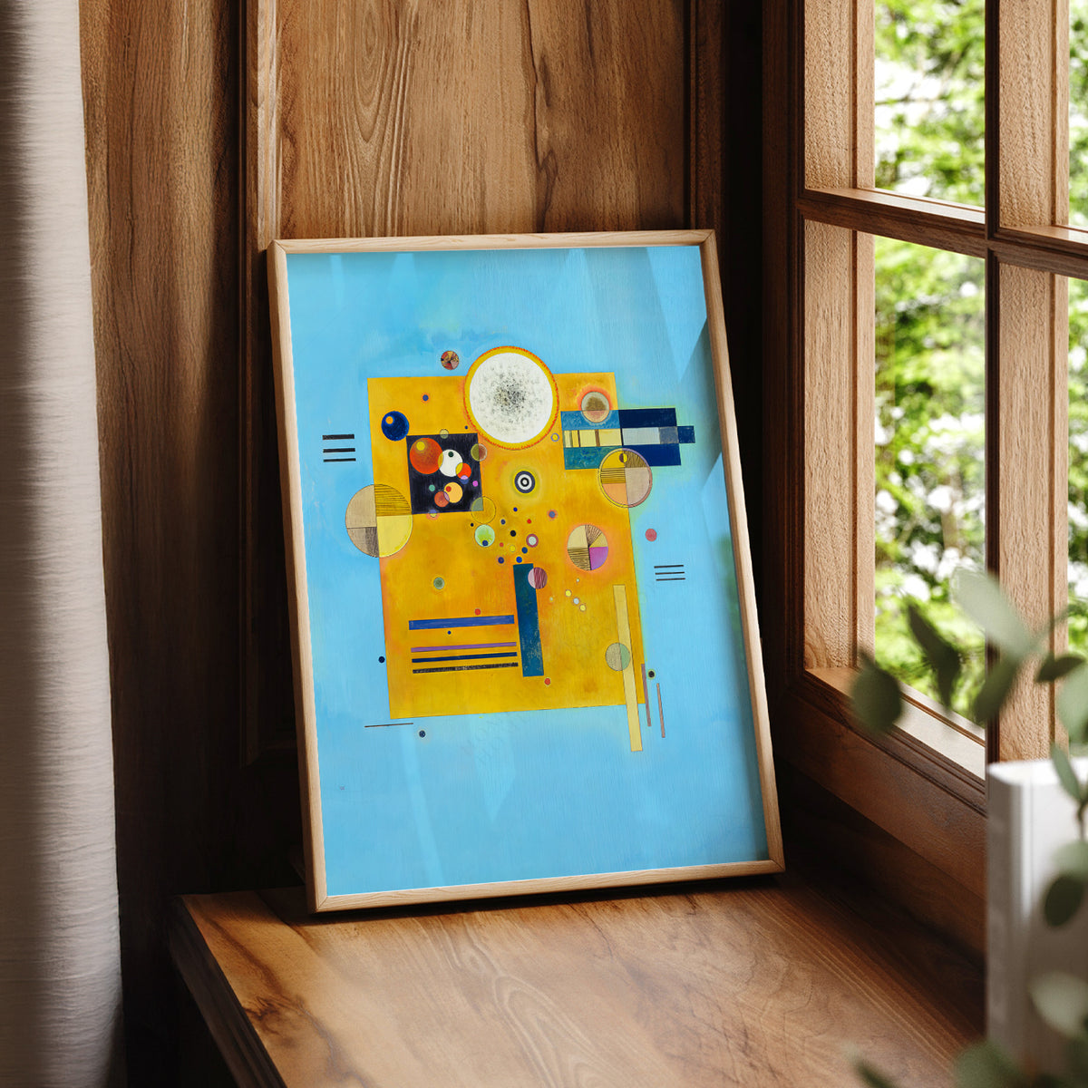Wassily Kandinsky Yellow and Blue Geometric Composition Art Print — artwork preview 7