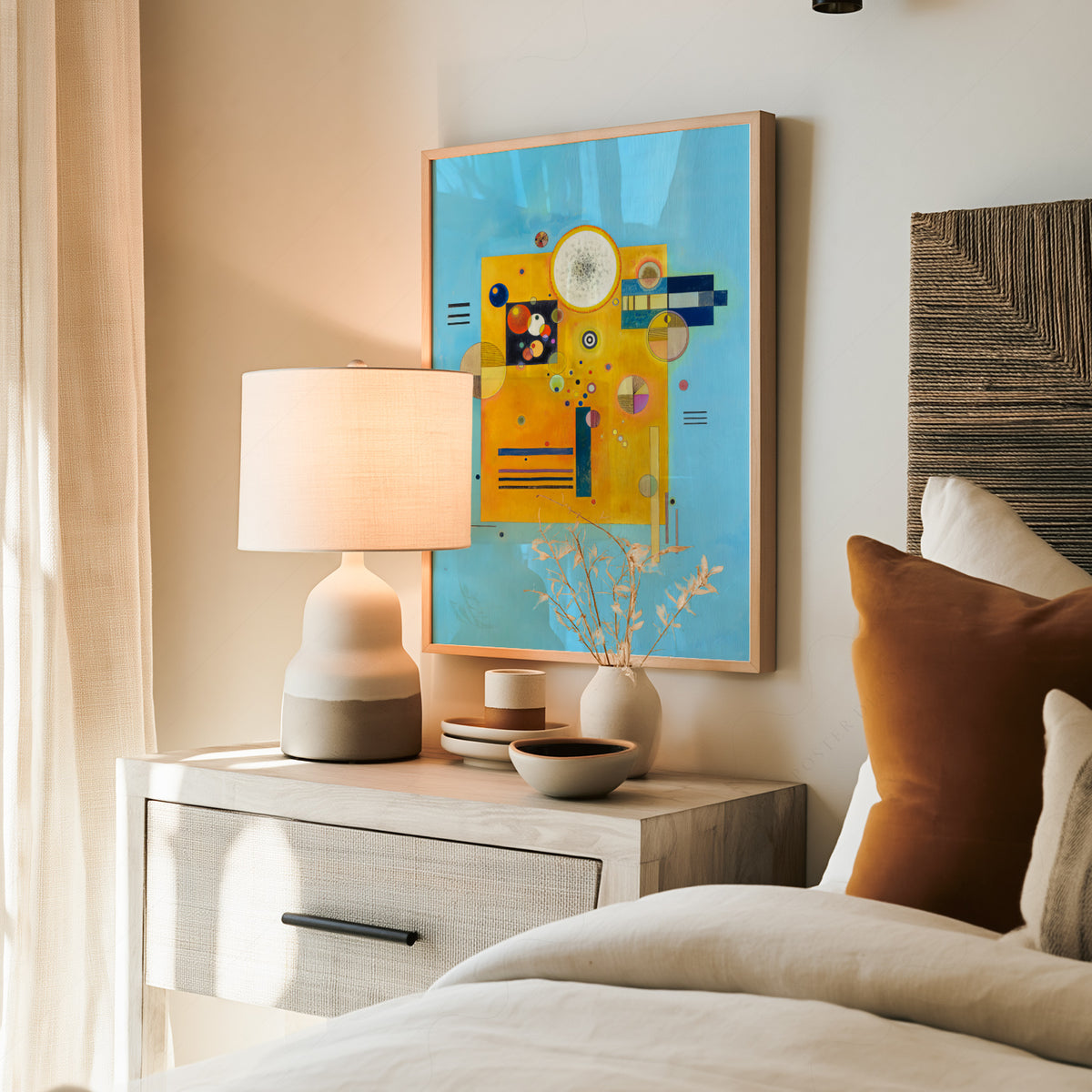 Wassily Kandinsky Yellow and Blue Geometric Composition Art Print — artwork preview 19