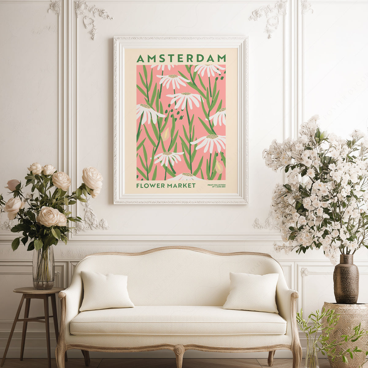 Amsterdam Flower Market Poster – Botanical Daisy Print Wall Art Decor — artwork preview 17