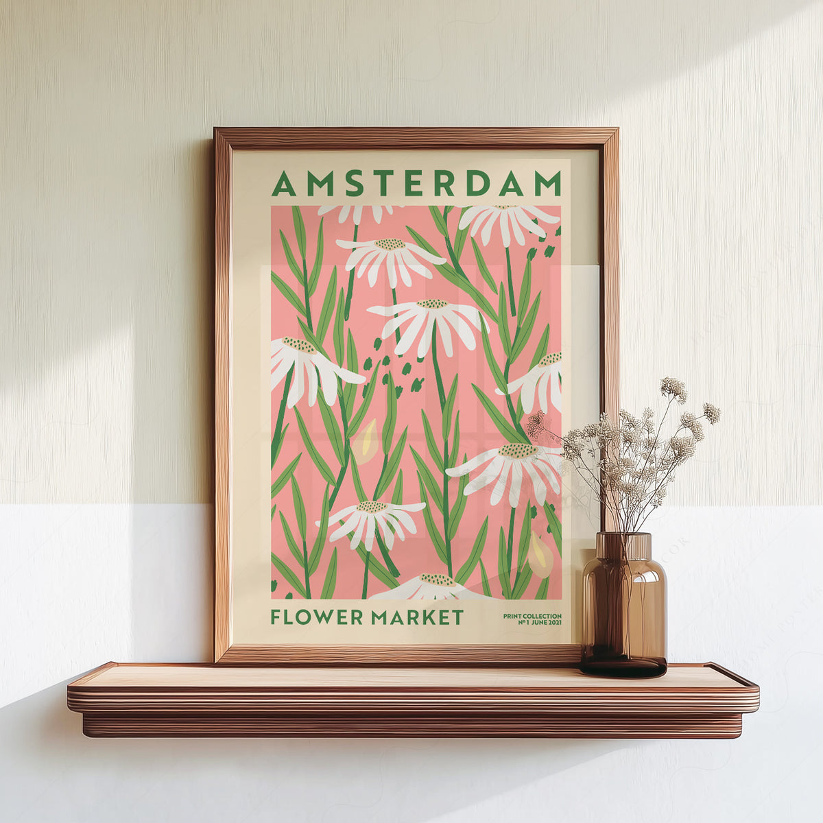 Amsterdam Flower Market Poster – Botanical Daisy Print Wall Art Decor — artwork preview 18