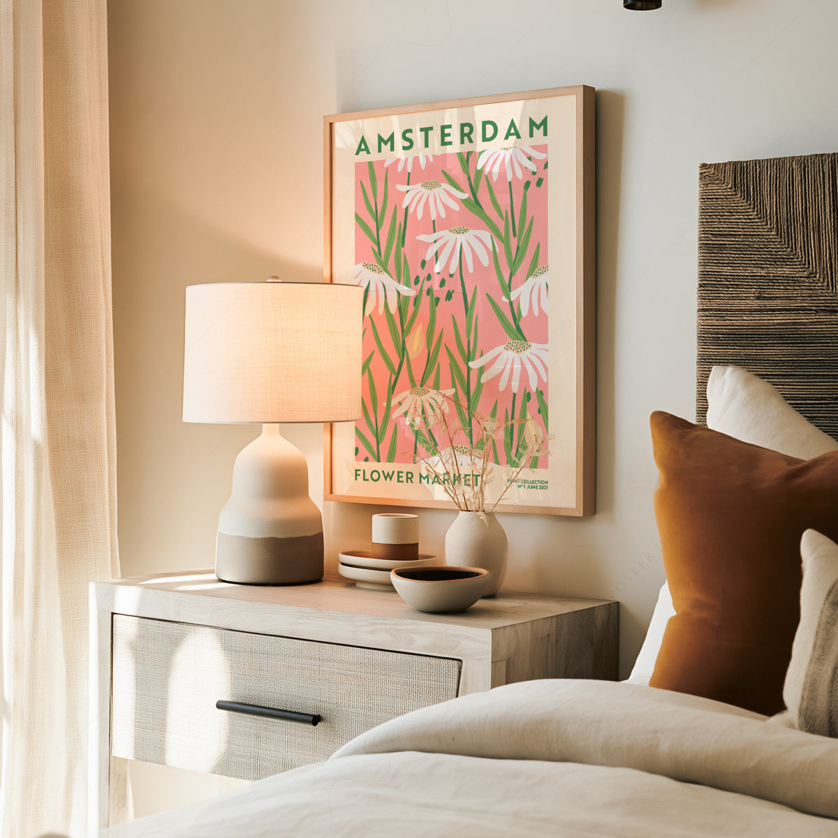 Amsterdam Flower Market Poster – Botanical Daisy Print Wall Art Decor — artwork preview 19