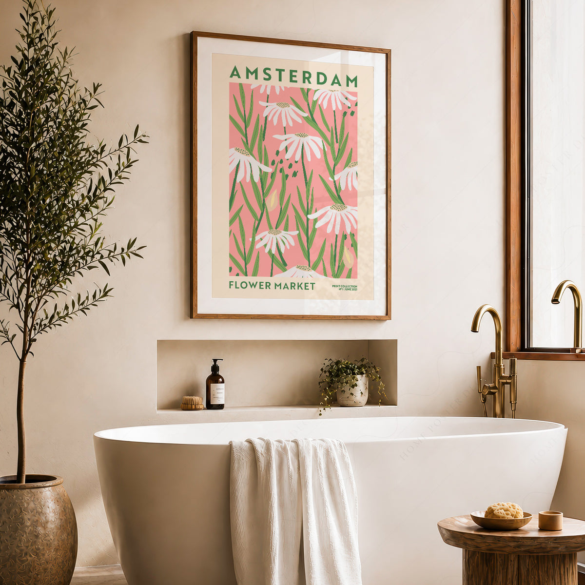 Amsterdam Flower Market Poster – Botanical Daisy Print Wall Art Decor — artwork preview 22