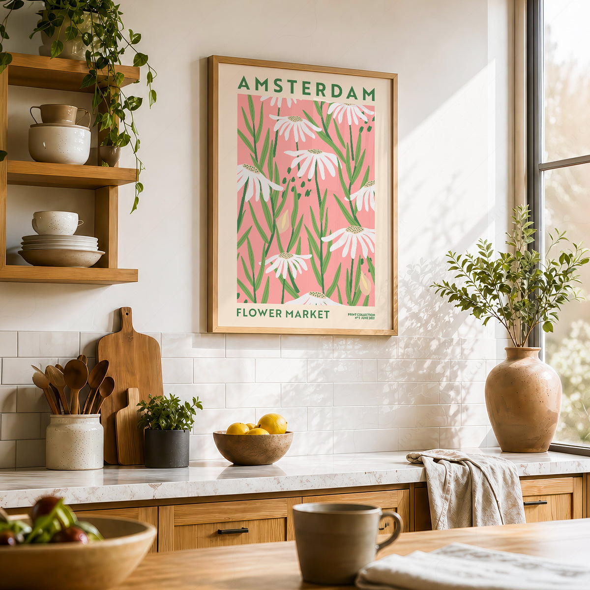 Amsterdam Flower Market Poster – Botanical Daisy Print Wall Art Decor — artwork preview 23