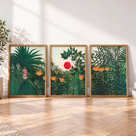 Henri Rousseau Jungle Set of 3 Prints – Tropical Forest Wall Art Decor – 10-13 — artwork preview 4
