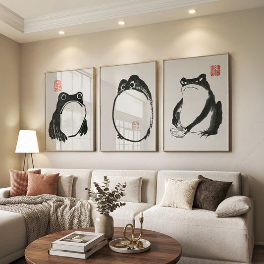 Matsumoto Hoji Frog Print Set – Japanese Ink Art Zen Wall Decor – 73-04 — artwork preview 7