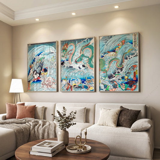 Utagawa Kuniyoshi Dragon Triptych Print Set – Japanese Ukiyo-e Wall Art – 17-06 — artwork preview 7
