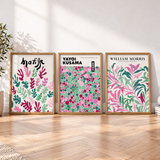 Matisse Kusama Morris Set of 3 Prints – Pink Green Gallery Wall Art – 0-41 — artwork preview 4