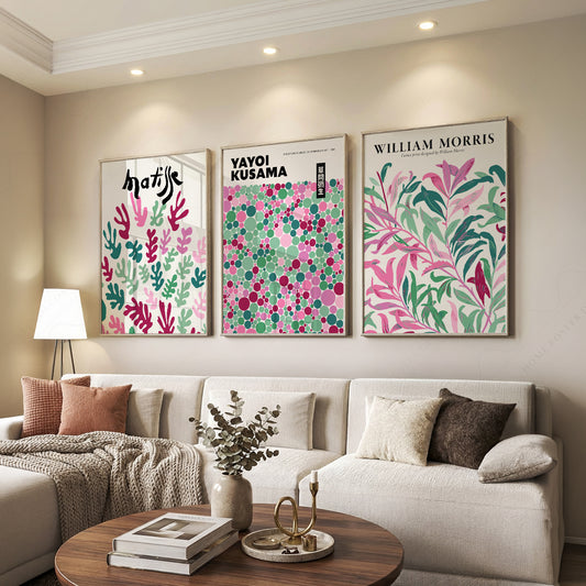 Matisse Kusama Morris Set of 3 Prints – Pink Green Gallery Wall Art – 0-41 — artwork preview 7