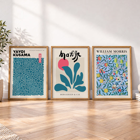Kusama Matisse William Morris Set of 3 Prints – Eclectic Gallery Wall Art – 0-38 — artwork preview 4