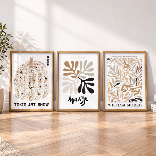 Matisse Kusama Morris Gallery Wall Set of 3 – Neutral Boho Art Prints – 0-29 — artwork preview 4
