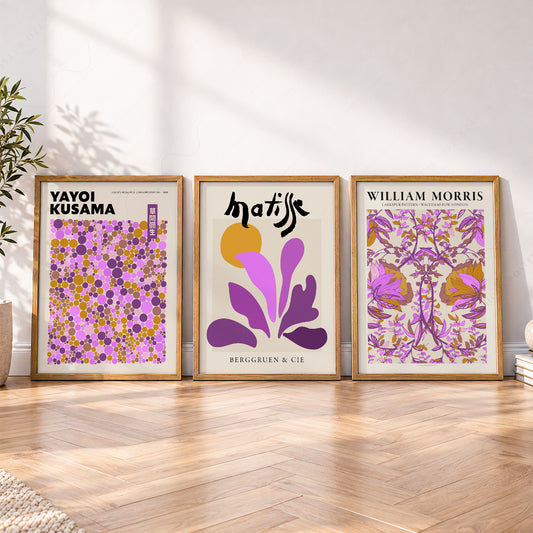 Matisse Morris Kusama Set of 3 Prints – Purple Gallery Wall Art Decor – 0-28 — artwork preview 4