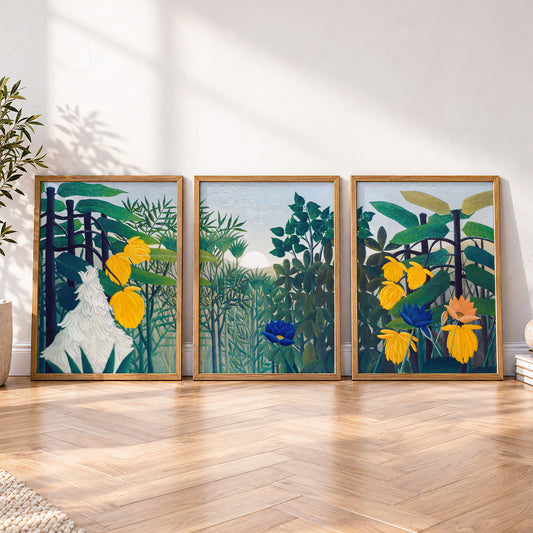 Henri Rousseau The Repast of the Lion Print Set – Tropical Gallery Wall Art – 10-14 — artwork preview 4