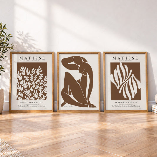 Henri Matisse Set of 3 Art Prints – Neutral Cut-Out Gallery Wall Decor – 01-18 — artwork preview 4