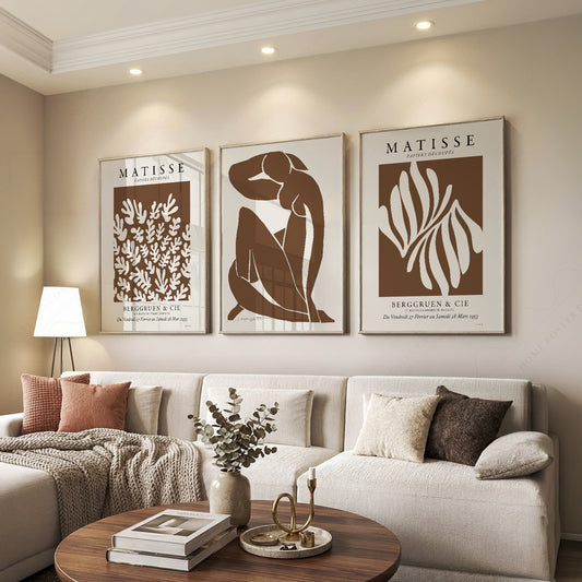 Henri Matisse Set of 3 Art Prints – Neutral Cut-Out Gallery Wall Decor – 01-18 — artwork preview 7