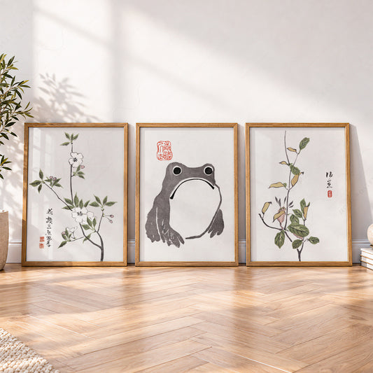 Matsumoto Hoji Frog Art Print Set – Japanese Botanical Wall Art Poster – 73-03 — artwork preview 4