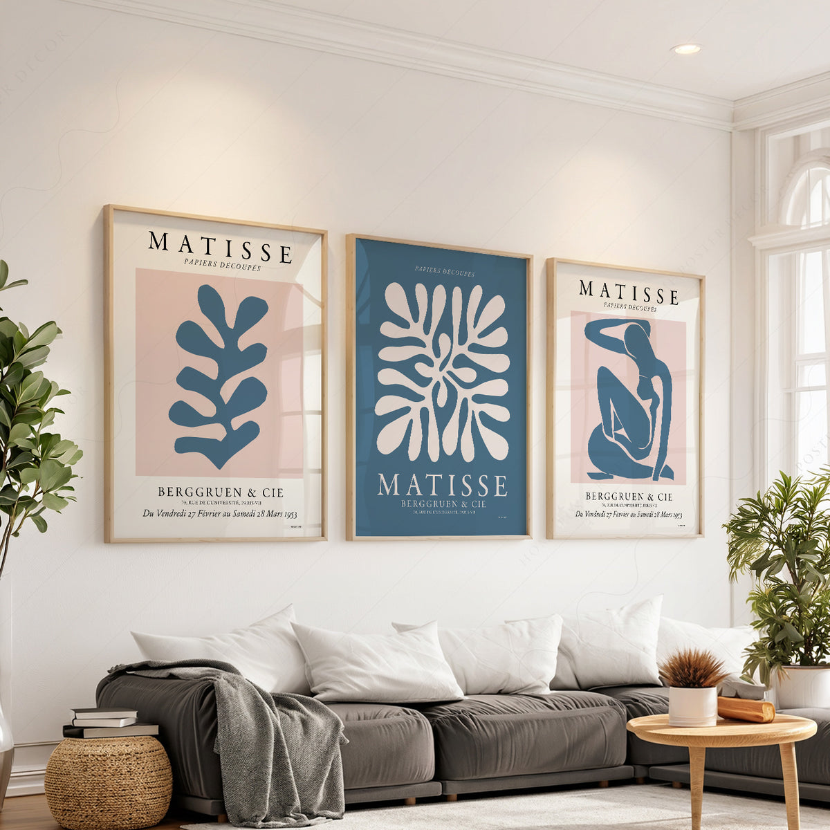Henri Matisse Blue Cut-Out Gallery Wall Trio – Set of 3 Art Prints – 01-08 — artwork preview 1
