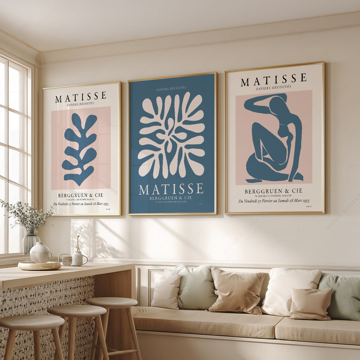 Henri Matisse Blue Cut-Out Gallery Wall Trio – Set of 3 Art Prints – 01-08 — artwork preview 2
