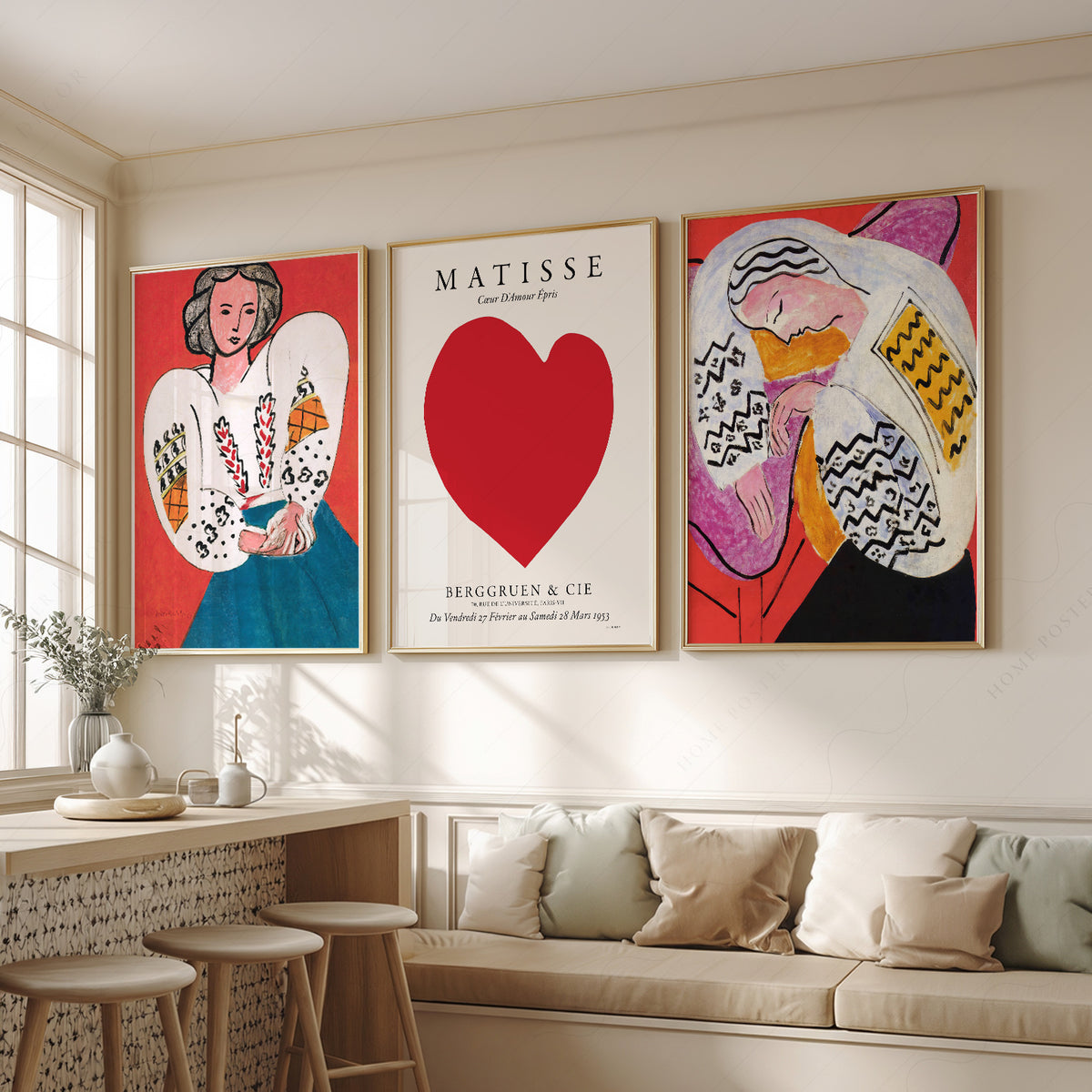 Henri Matisse Red Heart Gallery Wall Art Prints, Set of 3 – 01-20 — artwork preview 2