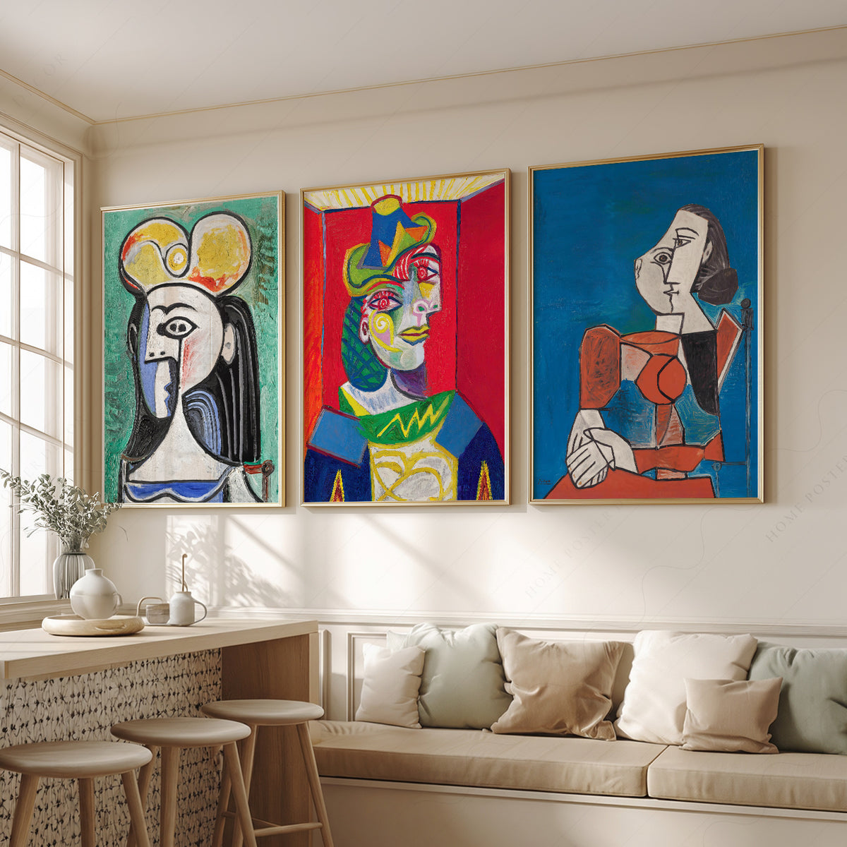 Pablo Picasso Colourful Modern Art Prints, Set of 3 – 02-02 — artwork preview 2