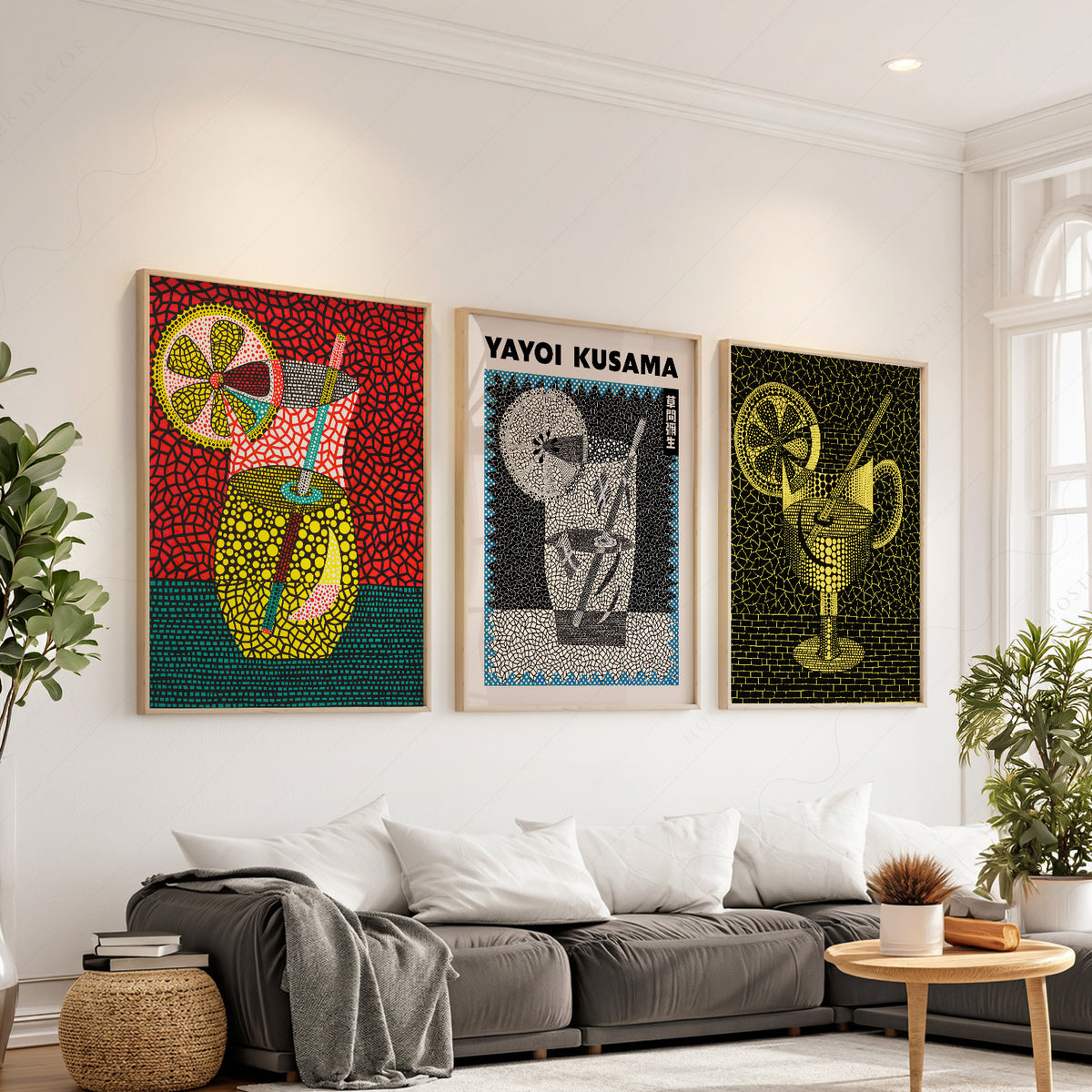Yayoi Kusama Drinks and Cocktail Art Prints, Set of 3 – 39-03 — artwork preview 1